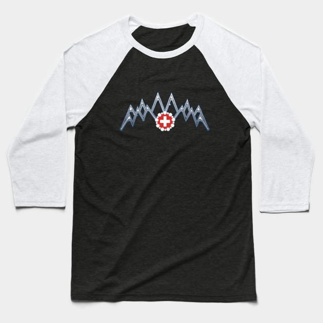 Swiss Alps Baseball T-Shirt by enigmaart